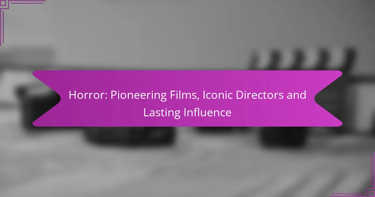 Horror: Pioneering Films, Iconic Directors and Lasting Influence