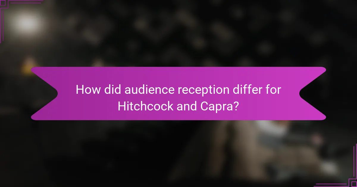 How did audience reception differ for Hitchcock and Capra?