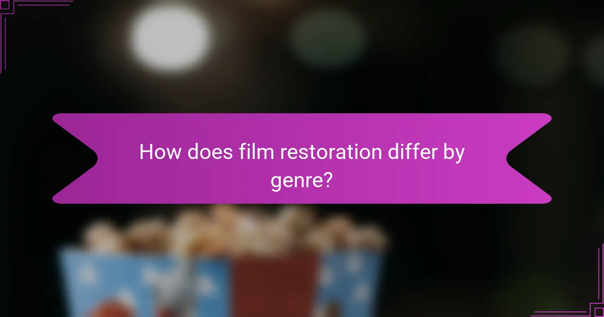 How does film restoration differ by genre?