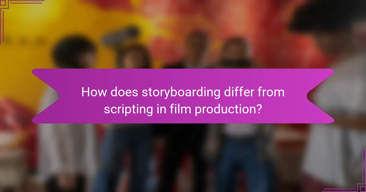 How does storyboarding differ from scripting in film production?