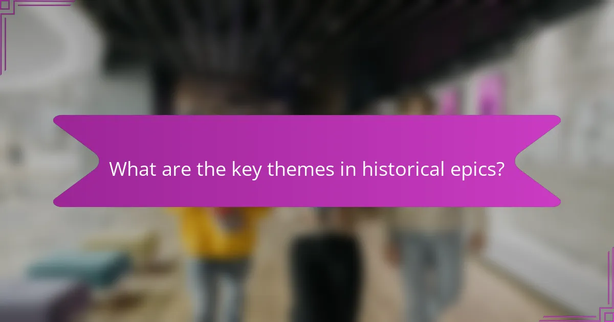 What are the key themes in historical epics?
