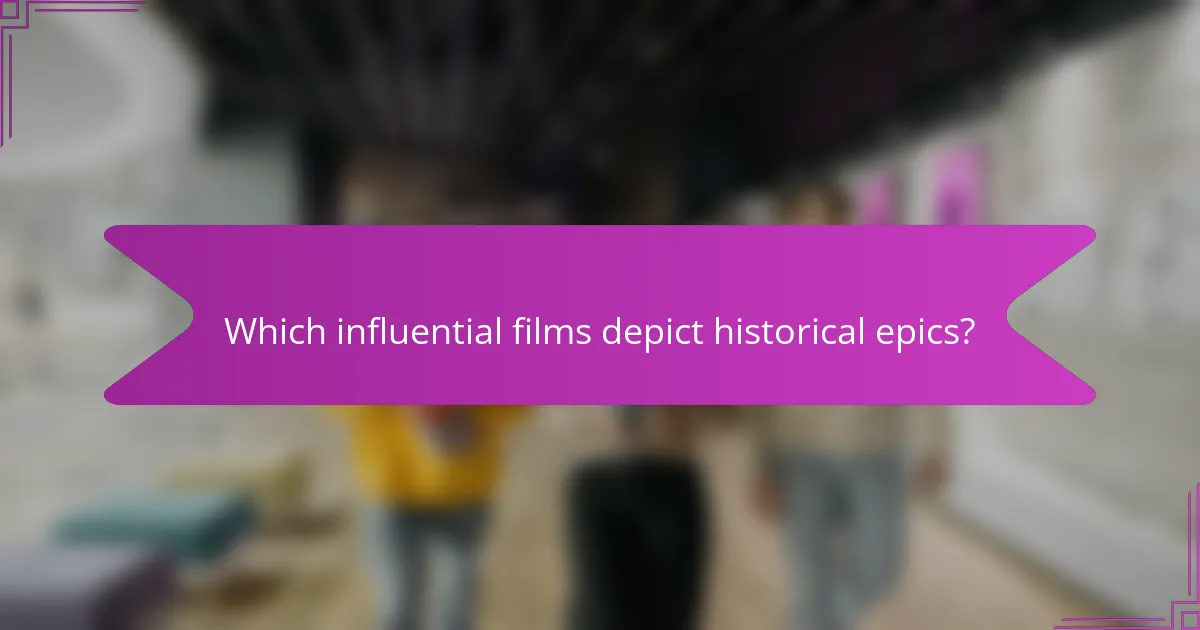 Which influential films depict historical epics?